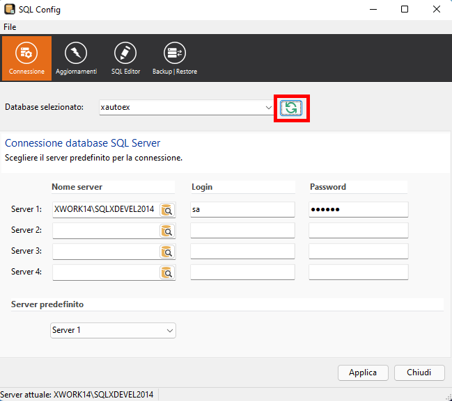 Ripristinare database SQL_Aggiorna