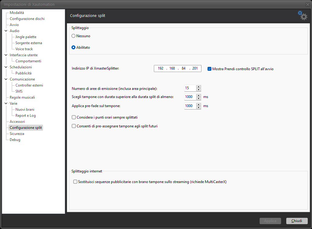 impostazioniXL_configurazionesplit